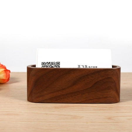 Topincn 1pc Creative Wooden Business Card Holder Case Storage Box