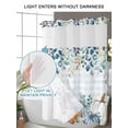 thumbnail image 4 of No Hook Cloth Fabric Shower Curtain with Snap in Liner, Blue Thanksgiving Pumpkin Waterproof Shower Curtains Set with See Through Top Window, Fall Eucalyptus Leaves Plaid Bath Curtains Shower 72"x72", 4 of 6