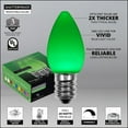 thumbnail image 3 of OptiCore C7 Opaque Ceramic Style Green LED Christmas Lights Replacement Bulbs, Pack of 25, Shatterproof 0.84W, E12 Base, 3 of 5
