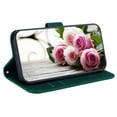 thumbnail image 4 of Embossed Wallet Case For Samsung Galaxy S21 FE , Retro PU Leather Butterfly Rose Pattern Card Slots Cash Pocket Flip Stand Magnetic Closure Protective Cover For Samsung Galaxy S21 FE,Green, 4 of 11