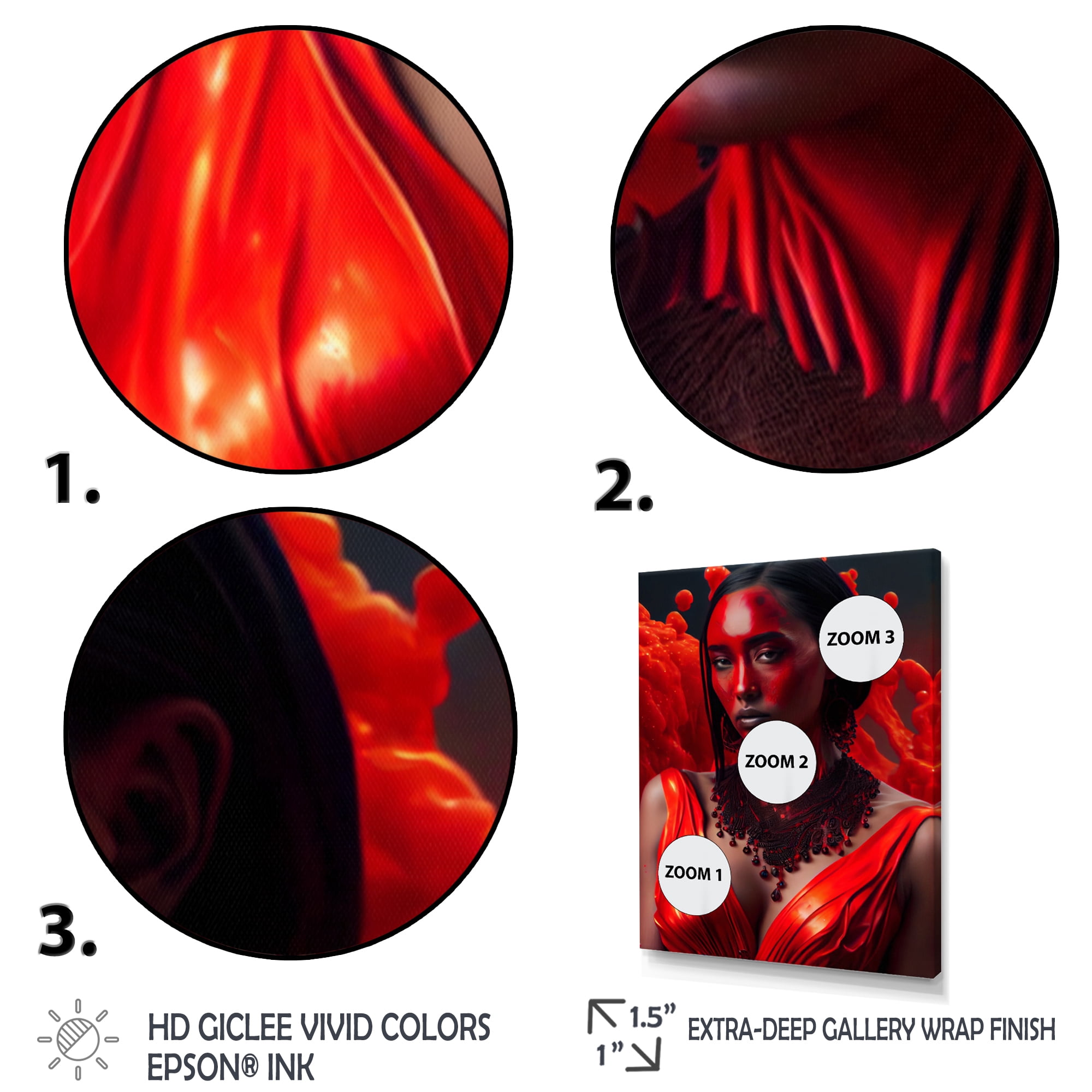 Designart Volcano Queen Woman Portrait III Canvas Wall Art