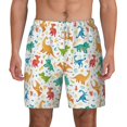 thumbnail image 3 of Uemuo Dinosaur Pattern Mens Swim Trunks Quick Dry Board Shorts with Mesh Lining, Stretch Beach Shorts Quick Dry No-Chafing Board Shorts-Small, 3 of 9