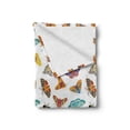 thumbnail image 2 of Butterflies Soft Flannel Fleece Throw Blanket, Assortment of Colorful Beetles and Moths Flying Creatures Insects Tropical, Cozy Plush for Indoor and Outdoor Use, 50" x 70", Multicolor, by Ambesonne, 2 of 6