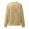 thumbnail image 3 of Fiaer,Crewneck Sweatshirts Women,womens Tops Plus Size Long Sleeve Loose Fit Casual Trendy Solid Lightweight Pullover Beige M, 3 of 4