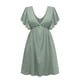 thumbnail image 4 of Txlixc Vestido de Punto de Verano para Mujer, Adultos de Cintura Alta con Cuello en V Manga Corta Flutter de una Sola Pieza Txlixc  Estilo de ocio, 4 of 6