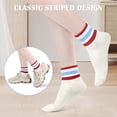 thumbnail image 4 of Retro Striped Mini Crew Socks Casual Novelty Fashion Vintage Athletic Cotton Ankle Socks for Women Men, 4 of 7