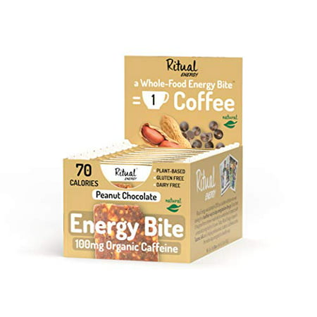 - Peanut Chocolate 10 Pack - Whole-Food Energy Bite = 1 Coffee (100Mg Organic Caffeine)