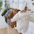 thumbnail image 5 of FNNMNNR Newborn Baby Boys Girls Winter Cute Jumpsuit  Toddler Keep Warm Thicken Hooded Long Sleeves Romper with Full-Zipper, 5 of 6
