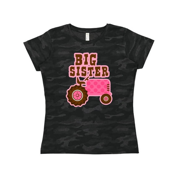 Inktastic Pink Tractor Big Sister Women's T-Shirt