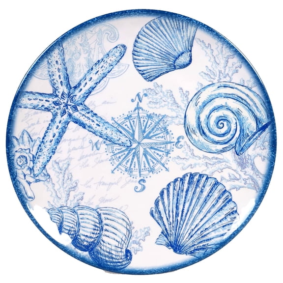Certified International 28193 Oceanic Round Platter, 14-inch Diameter, Melamine