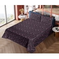 thumbnail image 4 of Ambesonne Ethnic Fitted & Flat Sheet with Shams 4 Pcs Set, Tribal Symbols Motives Boho, King, Charcoal Grey and Purple, 4 of 5
