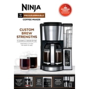 Ninja 12-Cup Programmable Drip Coffee Maker, 2 Brew Styles, Adjustable Warming Plate, CE250, Black/Stainless Steel