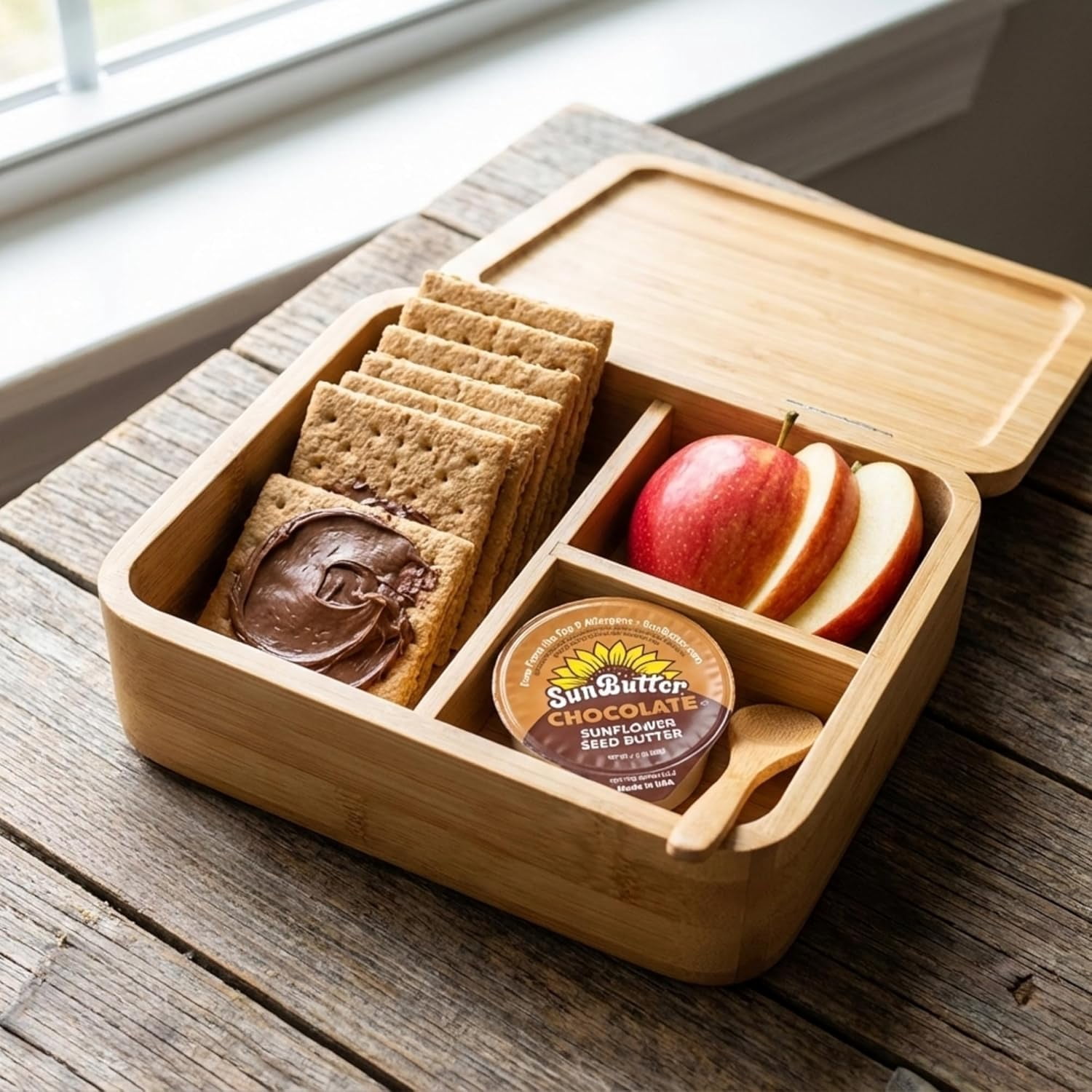 June Street Market Sunflower Butter, Jam, Honey Mini Pantry Gift Set – 25 Single-Serve Packets Sunflower Spread Assortment for Lunches, Travel, RVs, Dorms & Small Spaces