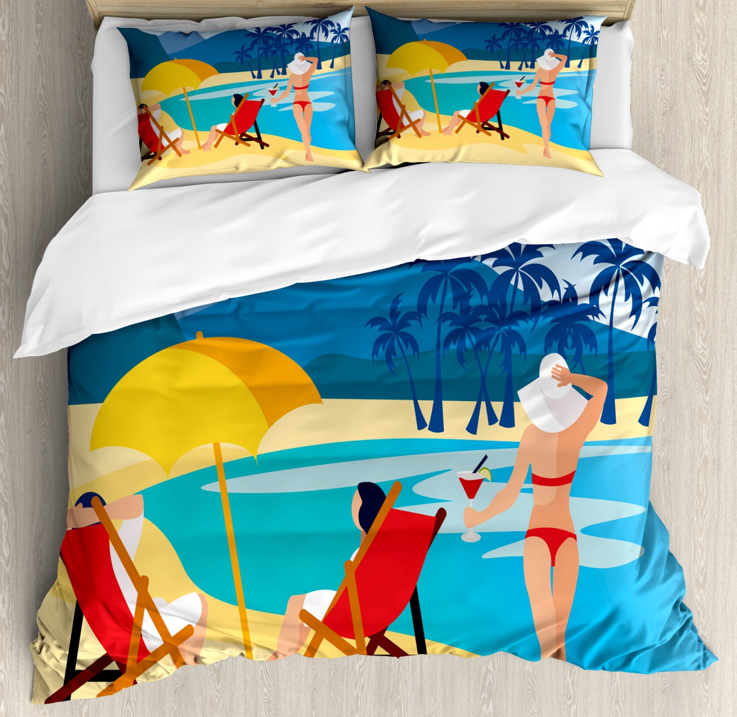 Hot Cartoon Stitch Cotton Blend Duvet Comforter Cover 4pcs Bedding Set Xmas Gift 