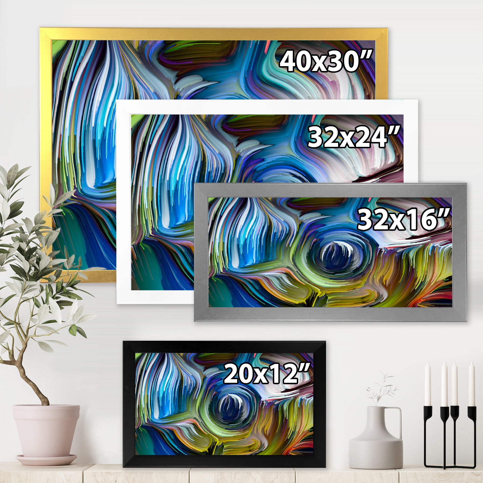 Designart 'Colour Spiral Fusion' Modern Framed Art Print