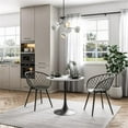 thumbnail image 2 of Afuera Living Mid-Century Steel 31.5" Cafe Table in White Marble & Black, 2 of 5