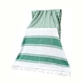 thumbnail image 2 of WIZUTIZ Boho Striped Beach Towel with Tassels, Soft Absorbent Wrap Travel Towel,for Pool Camping Picnic Gym and Bath, Outdoor Summer Essentials and Home Comfort,39.4*70.9in,Green, 2 of 6