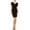 Black, variant on Moa Collection Women's Solid Sheath Dress with a Deep V-Neckline and Puff Sleeves