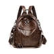 thumbnail image 3 of Mochila de moda para mujer, fácil de llevar, estilo retro, de piel encerada al óleo, mochila multiusos, bolso de viaje informal, 3 of 6