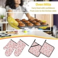thumbnail image 5 of Zufioo Hand Drawn Hearts Oven Mitts and Pot Holders 4pcs Set Kitchen Oven Glove High Heat Resistant 500 Degree Extra Long Oven Mitts for Kitchen Baking Cooking, 5 of 6