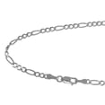 thumbnail image 4 of JewelStop 14k Solid White Gold 2.6 Mm Figaro Chain Necklace 20" Lobster Claw Clasp, 4 of 5