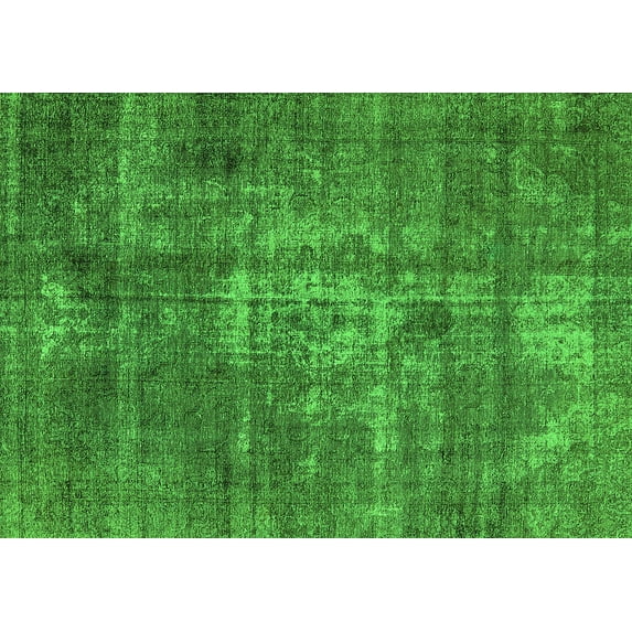 Ahgly Company Indoor Rectangle Oriental Green Industrial Area Rugs, 6' x 9'