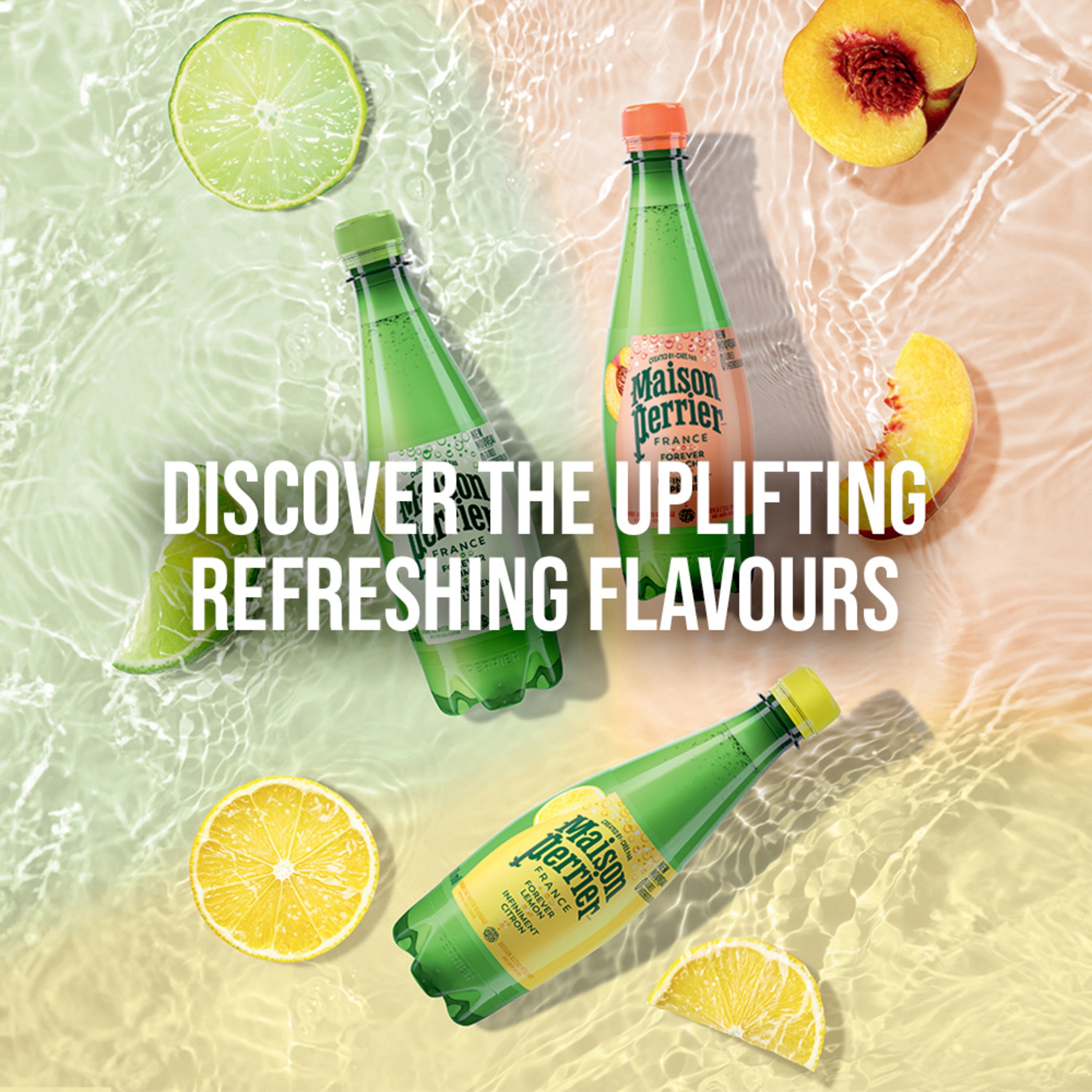 Maison Perrier Forever Lemon, Sparkling Water Beverage, No Calories, No Sweeteners, No Sodium, Sourced & Bottled in France 6X500ml