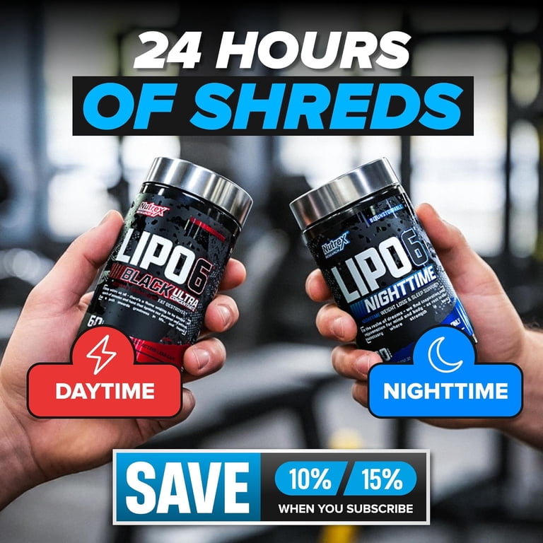 Nutrex Lipo-6 Nighttime Fat Burner, Melatonin Sleep Aid, Non