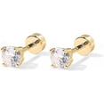 thumbnail image 6 of PAVOI Crystal Stud Earrings, Clear Cubic Zirconia, Yellow Gold Plated 925 Sterling Silver Post, 6 of 6