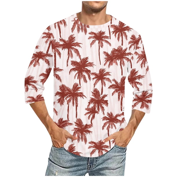 Tops para hombre, blusas y camisas de cuello redondo y manga corta para hombre, blusas casuales de moda con cuello redondo y manga corta, blusas para hombre, blusas de poliéster para hombre
