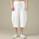 thumbnail image 3 of Pantalones casuales de lino para hombre para verano: pantalones cortos de algodón bordados, corte holgado, ligeros para uso diario/al aire libre, tallas M-XXXXL., 3 of 8