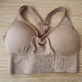 thumbnail image 3 of Thinsony Supportive Sports Bra Yoga Crop Top Vest for Workouts Skin Color L 1Set, 3 of 6