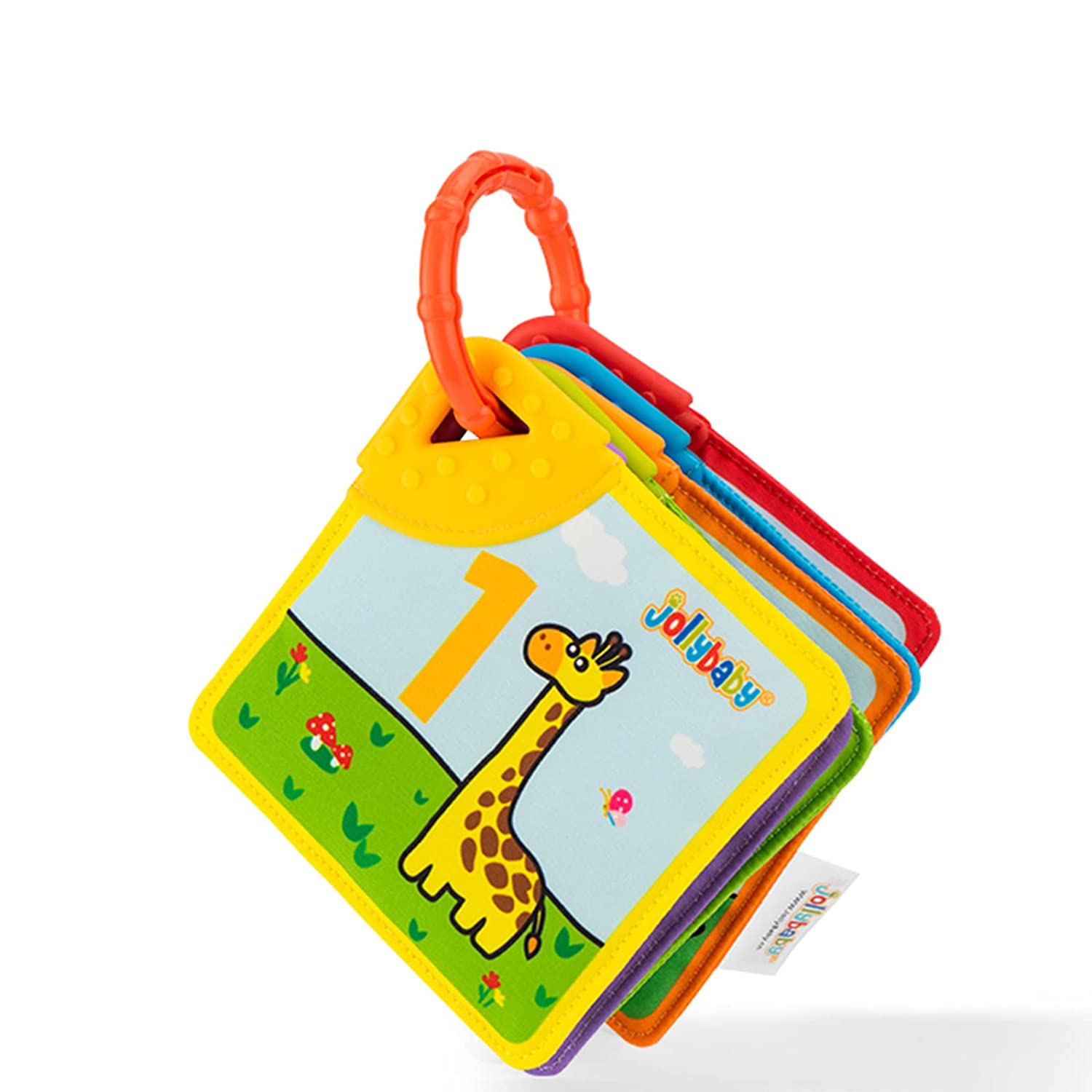 Baby Sensory Teether Toys Teething Crinkle Book，Soft Cloth Books BPA