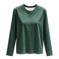 thumbnail image 5 of Otvok Loose Pocket Striped Tunic Top for Women Vertical Stripe Crew Neck Long Sleeve Casual Tee Shirt, 5 of 7
