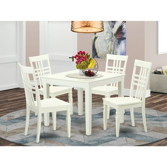 5-Piece Dining Set - Square Table & 4 Floral Chairs - Kitchen & Dining