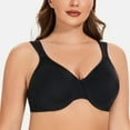 thumbnail image 4 of MELENECA Women's Minimizer Seamless Unlined Comfortable Plus Size Underwire Bra Black 46C, 4 of 6