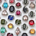 thumbnail image 4 of GKNET 20pcs Women Lady's Delicate Jewelry Wholesale Mixed Lots Big Cubic Zircon Rings, 4 of 5