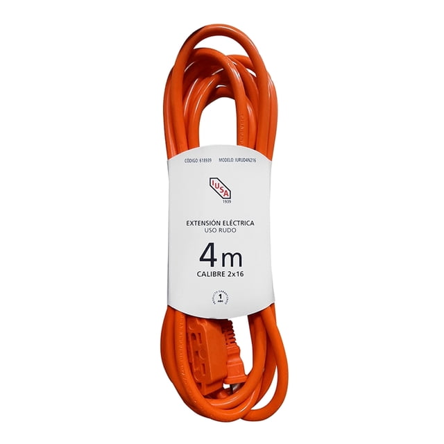Extensión Eléctrica Iusa Uso Rudo 4 M Anaranjado 619346