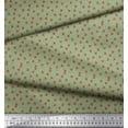 thumbnail image 2 of Soimoi Green Cotton Duck Fabric White Petals Floral Printed Craft Fabric by The Yard 44 Inch Wide, 2 of 3