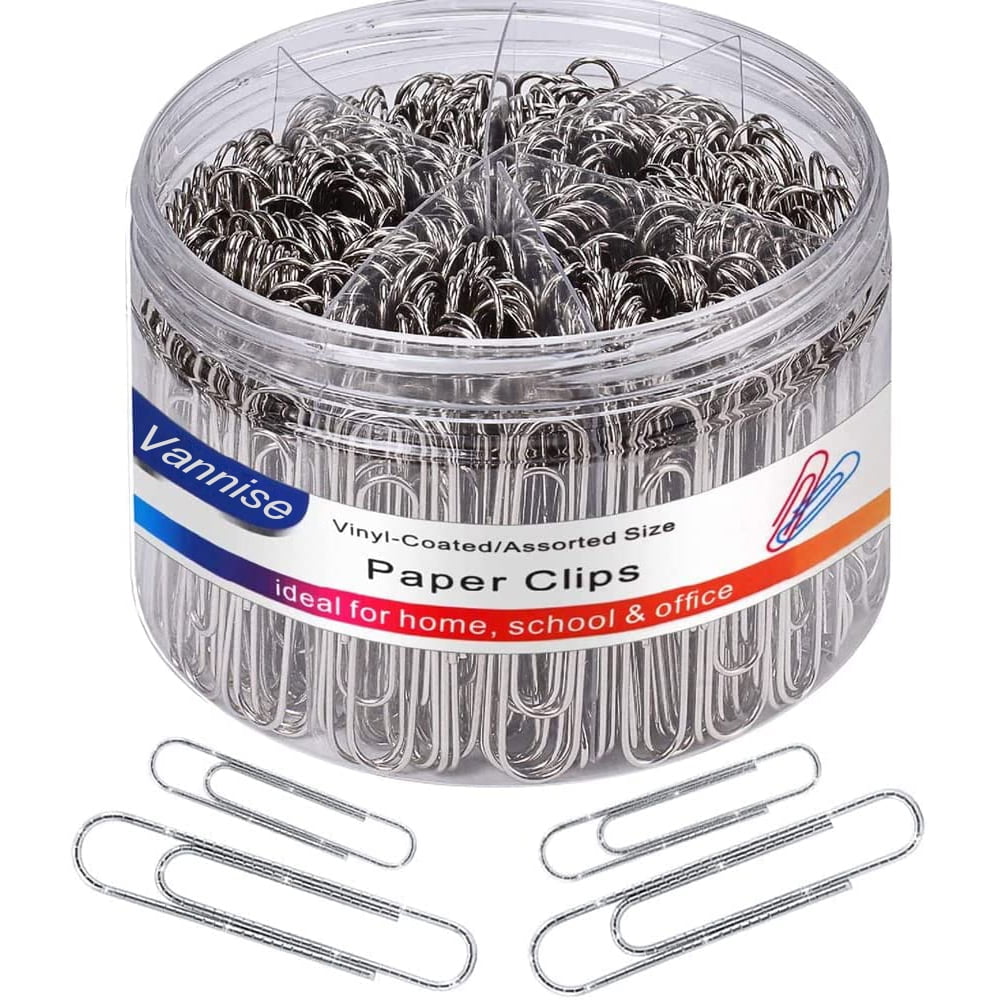 Office Document Organizing Striped Colored Paper Clips 400 PCS Paper Clips 1.1 & 2 School Metal Coated Paperclips Paper Clips Assorted Sizes Medium & Large Colored Paper Clips for Home 