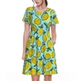 thumbnail image 1 of Balery Lemon1 Vestidos sueltos de manga corta para mujer, vestidos de verano 2025, vestidos casuales de corte A con vuelo., 1 of 6