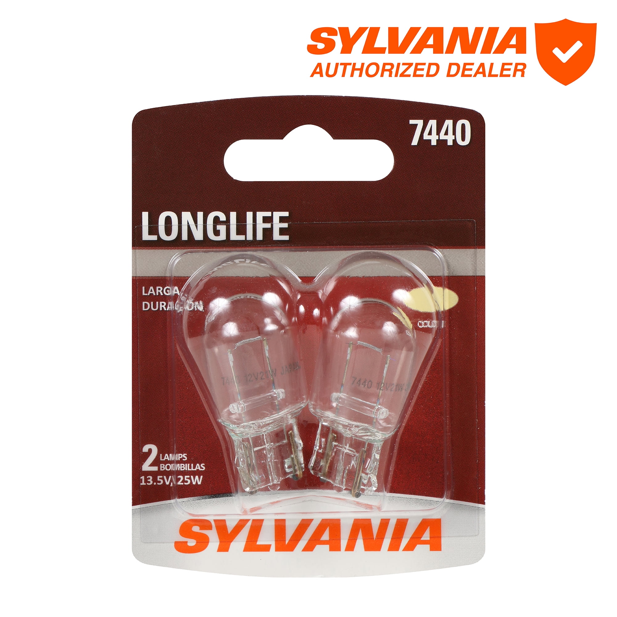 (3 pack) Sylvania 7440 Long Life Mini Bulb, 2 Pack, Compatible with Multiple Cars