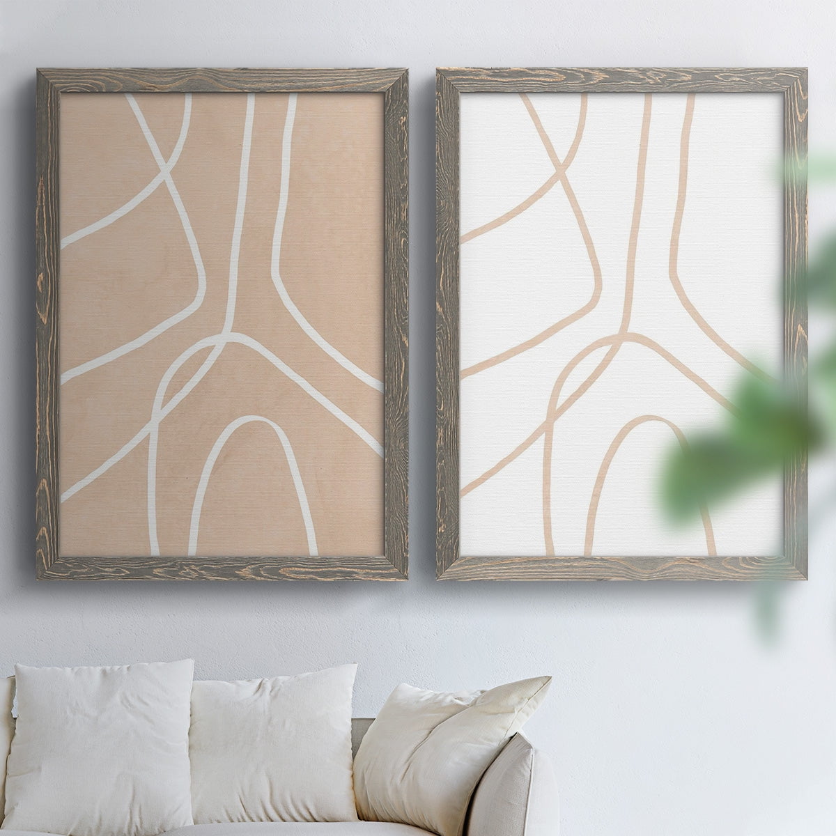 Clean Contour III - Premium Framed Canvas 2 Piece Set - Ready to Hang