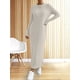 thumbnail image 5 of Vestido Tipo Suéter para Mujer, Larga, Tejido Acanalado, Cuello Redondo, Corte Entallado, Informal, para Otoño. Caqui S, 5 of 9