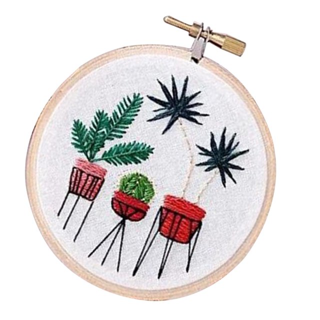 veasfak Handmade Embroidery Needlepoint Crafts With Embroidery Hoop, Color Threads, EC002