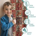 thumbnail image 3 of Blackout Kids Curtains,Red Boho Ethnic Floral Patchwork Pattern Childrens Insulated Curtains Set Of 2,Bedroom Essentials,Toddler Room Decor 42x54in(106x137cm), 3 of 5