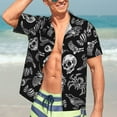 thumbnail image 3 of Haiem Skull bird bat spider Printed Hawaiian Shirt for Men - Men’s Casual Beach Summer Shirts - Stretch Fabric with Modern Fit-3X-Large, 3 of 7