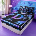thumbnail image 2 of meiyoeat Animal Themed Monogram D Zipper Full Size Comforter Sets with Fitted Sheet and 2 Pillowcases For Boys,Ancient Wildlife Dinosaur Zipper Bedding Set,Black Reversible,4 Pieces, 2 of 7