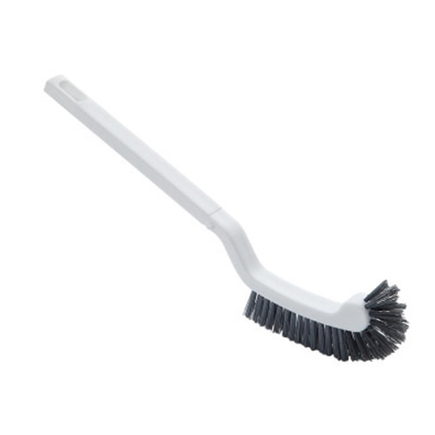 Bewildely Cepillo fuerte para limpieza de inodoros, depurador de plástico, mango de flexión lateral curvo, cepillo de esquina, suministros de limpieza Juegos de accesorios de baño Blanco Bewildely HA002660-01