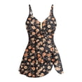 thumbnail image 4 of cocolona Womens One Piece Swimsuits Summer Modest Bathing Suit Beach Vacation Ruched Swim Dress, 4 of 6